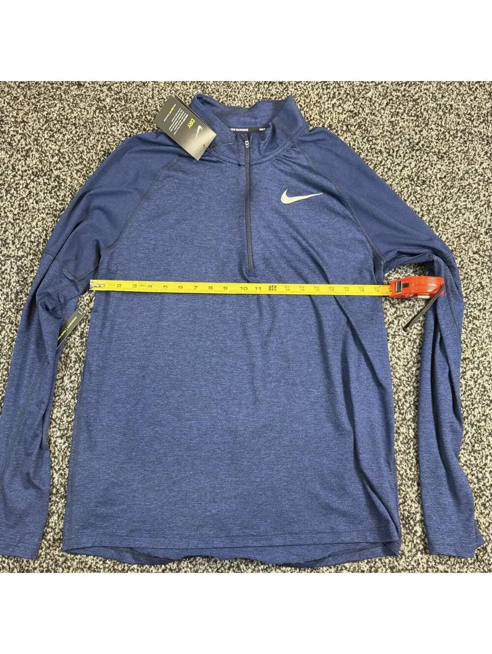 Nike Dri-Fit Running Quarter Zip Pullover Men's Large Blue Heather